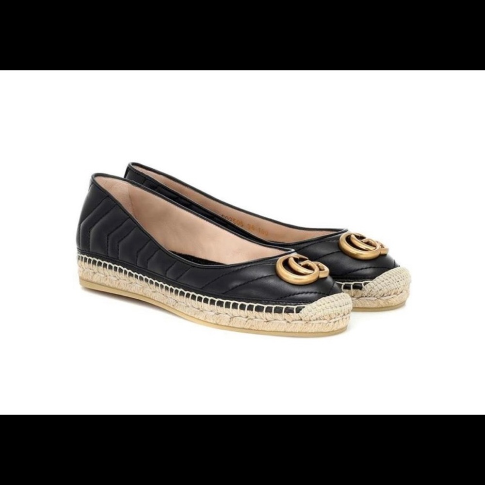 Gucci black marmont ballet Pilar espadrilles